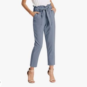 Women’s Cropped Paper Bag Waist Pants with Pockets